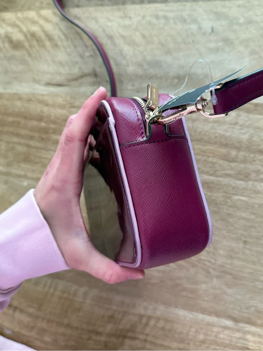 New Kate Spade Oh Snap Mini Camera Bag Dark Raspberry Multi